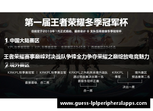 王者荣耀赛事巅峰对决战队争锋全力争夺荣耀之巅绽放电竞魅力